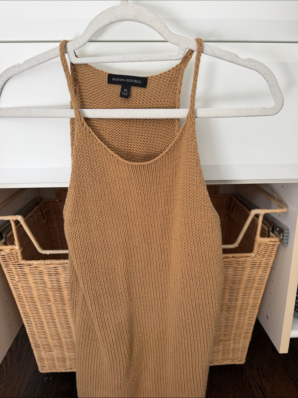 Banana Republic Camel Knit Tank Sweater Dress